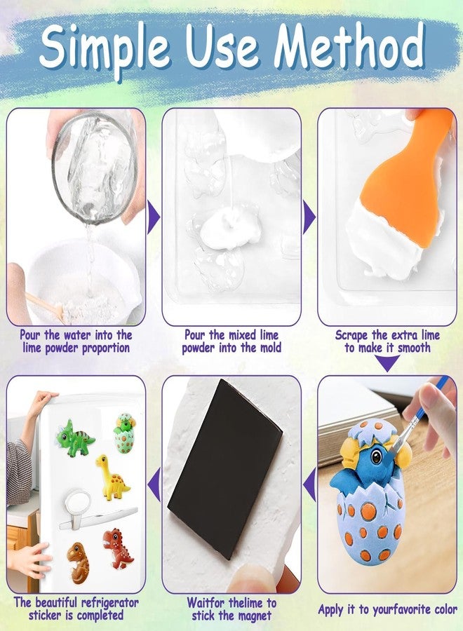 LeafLoom Toys DIY Mould & Paint Craft Kit - Dinosaurs,Kids for 5 Years,Plaster Figurine Set with Pigments, Palette & Mold, Painting Art & Craft Set -Gift Toys for 3-8 Year Old Boys & Girls || Multicolour Dinosaurs - Image 3